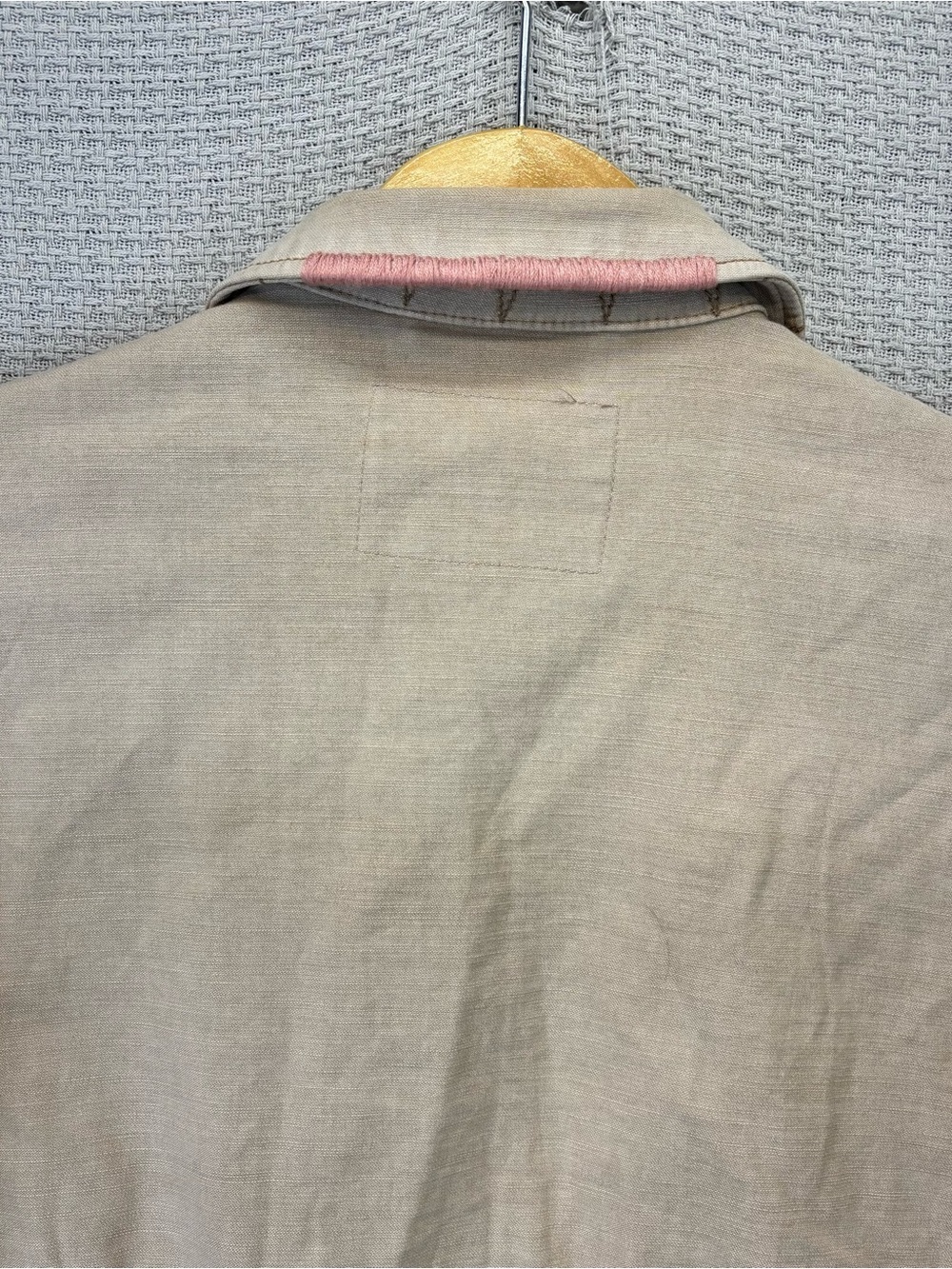 Anthropologie Pilcro Cropped Utility Jacket Beige Tan 100% Cotton Women’s Size S - Picture 8 of 10